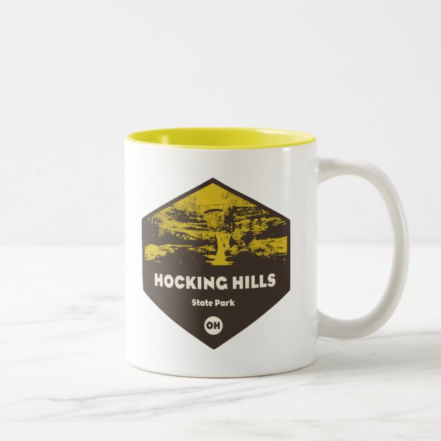 Hocking Hills State Park, Ohio Two-Tone Coffee Mug (Right)