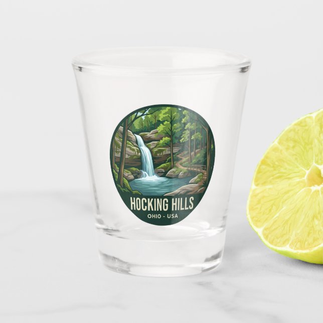 Hocking Hills USA Shot Glass (Front)