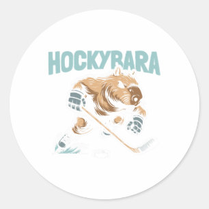 Hockyra Player - Team Ice Hockey Capyra  Classic Round Sticker