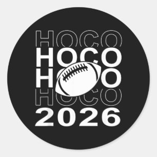 Hoco 2026 American Football Homecoming Game Day Classic Round Sticker