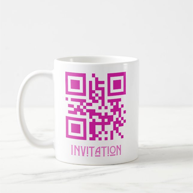 HOCO Invitation, QR Code encoded message.b Coffee Mug (Left)