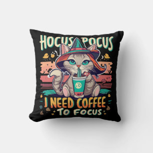 Hocus Focus - I need coffee to focus Cushion