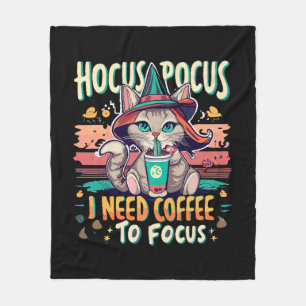 Hocus Focus - I need coffee to focus Fleece Blanket