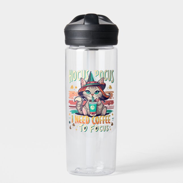 Hocus Focus - I need coffee to focus Water Bottle (Front)