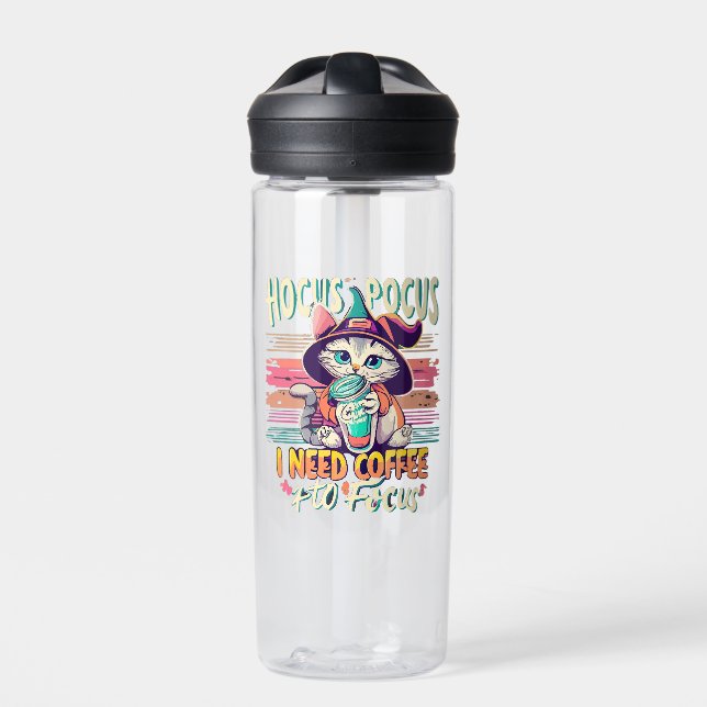 Hocus Focus - I need coffee to focus Water Bottle (Front)