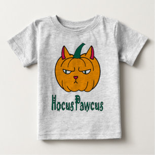Hocus pawcus Halloween pumpkin ginger cat magic Baby T-Shirt