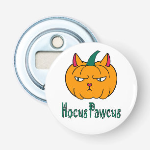Hocus pawcus Halloween pumpkin ginger cat magic Bottle Opener