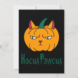 Hocus pawcus Halloween pumpkin ginger cat magic Holiday Card