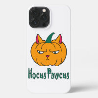 Hocus pawcus Halloween pumpkin ginger cat magic