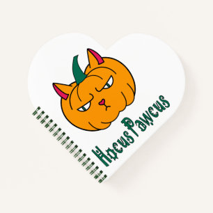 Hocus pawcus Halloween pumpkin ginger cat magic Notebook