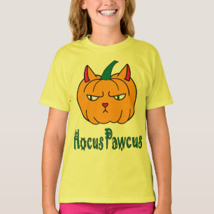 Hocus pawcus Halloween pumpkin ginger cat magic T-Shirt