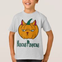 Hocus pawcus Halloween pumpkin ginger cat magic