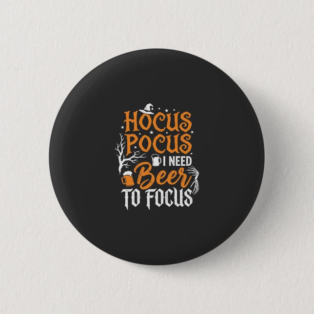 Hocus Pocus Beer Halloween Design_1 6 Cm Round Badge (Front)