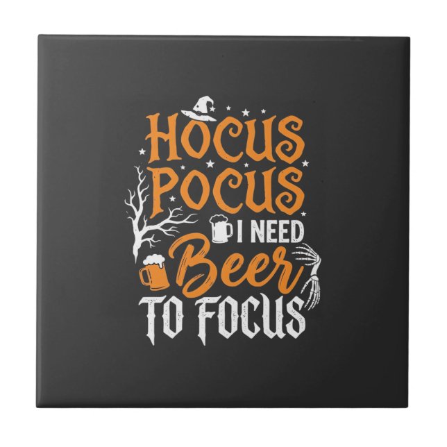 Hocus Pocus Beer Halloween Design_1 Tile (Front)