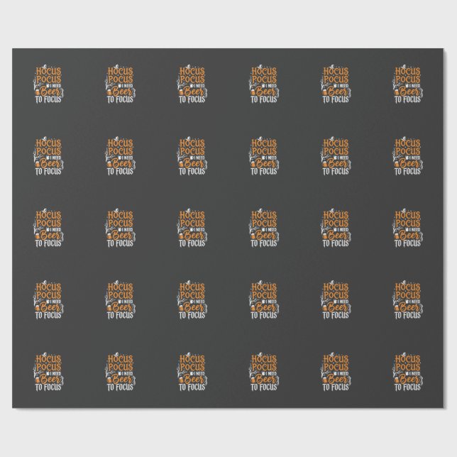 Hocus Pocus Beer Halloween Design_1 Wrapping Paper (Flat)