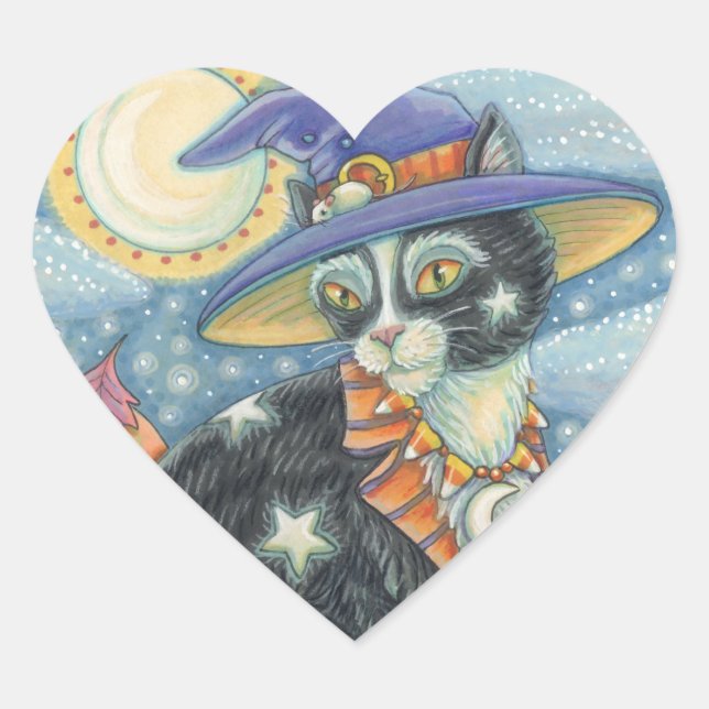 HOCUS POCUS BLACK CAT WITCH, HALLOWEEN STICKERS (Front)