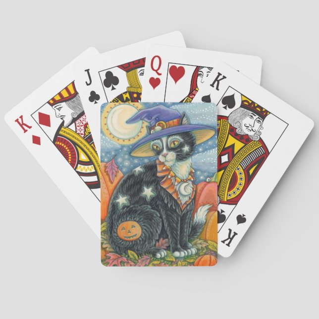 HOCUS POCUS BLACK CAT WITCH & MOUSE HALLOWEEN PLAYING CARDS (Back)