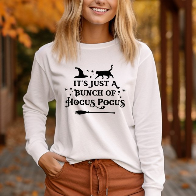 Hocus Pocus Cat Long Sleeve Womens Halloween T-Shirt (Creator Uploaded)