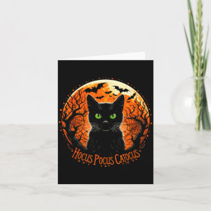 Hocus Pocus Catocus Halloween Black Cat Lover Men Card