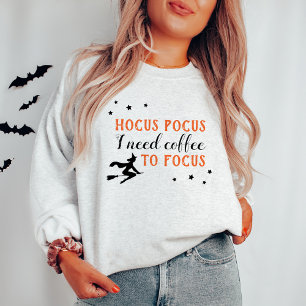 Hocus Pocus Coffee Focus Orange Womens Halloween Sweatshirt