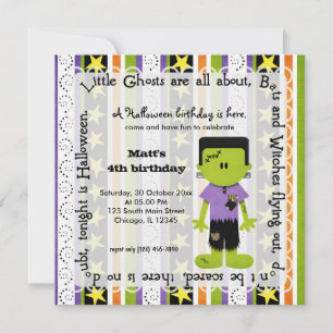 Hocus Pocus Frankenstein Birthday Invitation