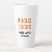 Hocus Pocus Funny Halloween Quote | Orange  Latte Mug (Front)