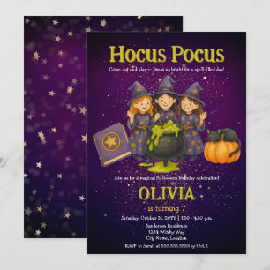 Hocus Pocus Halloween Birthday Party Invitation