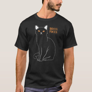 Hocus Pocus Halloween Cat Outline Tee - Spooky Bla