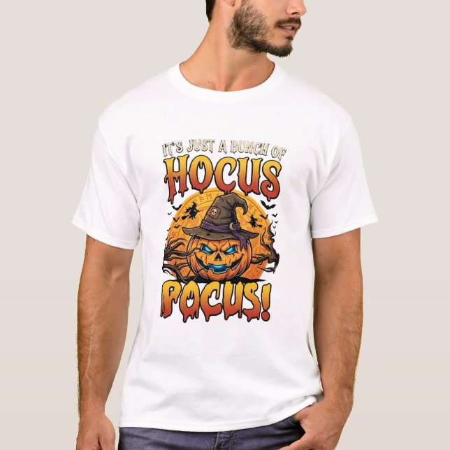 Hocus Pocus Halloween Pumpkin Witch Hat Moon_1 T-Shirt (Front)
