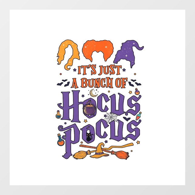 Hocus Pocus Halloween Witches Cauldron Broom Cat M (Sheet)