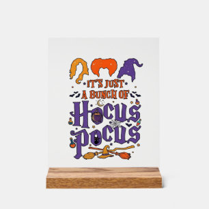 Hocus Pocus Halloween Witches Cauldron Broom Cat M Acrylic Sign