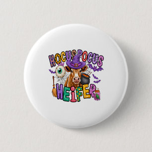Hocus Pocus Heifer Halloween Cow 6 Cm Round Badge