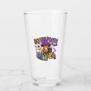 Hocus Pocus Heifer Halloween Cow Glass