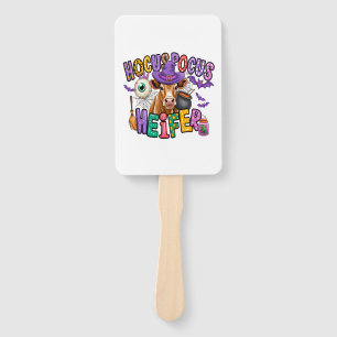 Hocus Pocus Heifer Halloween Cow Hand Fan