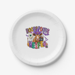 Hocus Pocus Heifer Halloween Cow Paper Plate