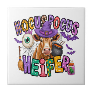 Hocus Pocus Heifer Halloween Cow Tile