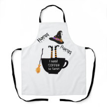 Hocus Pocus I Need Coffee to Focus Halloween Apron