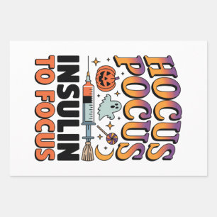 Hocus Pocus I Need Insulin to Focus Diabetes Ghost Wrapping Paper Sheet