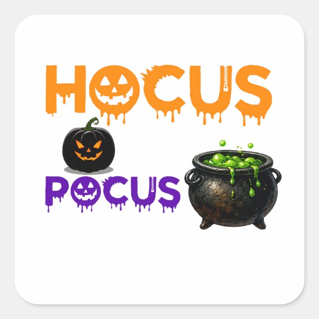 Hocus Pocus Magic Scene For Halloween Fans 🎃 Square Sticker (Front)