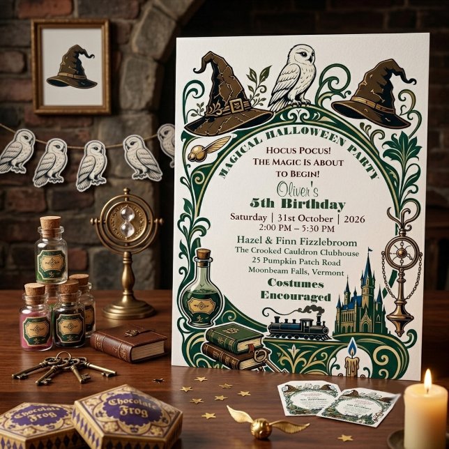 Hocus Pocus Magical Halloween Fairy Tale Birthday  Invitation (Hocus Pocus Magical Halloween Fairy Tale Birthday Invitation)
