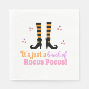 Hocus Pocus Modern Halloween Orange Purple Quote Napkin