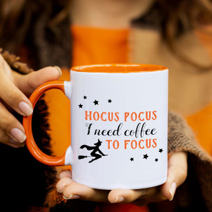 Hocus Pocus Modern Orange and Black Halloween Mug