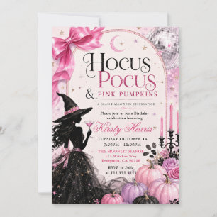 Hocus Pocus & Pink Pumpkins Birthday Invitation