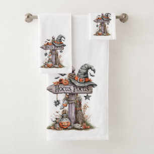 Hocus Pocus Spooky Halloween Bath Towel Set
