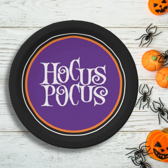Hocus Pocus Spooky Purple Halloween Paper Plate (Creator Uploaded)