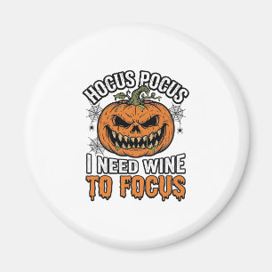 Hocus Pocus Wine Pumpkin Halloween Shirt Design_1 Magnet