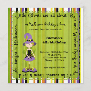 Hocus Pocus Witch Birthday (Green) Invitation