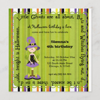 Hocus Pocus Witch Birthday (Green) Invitation