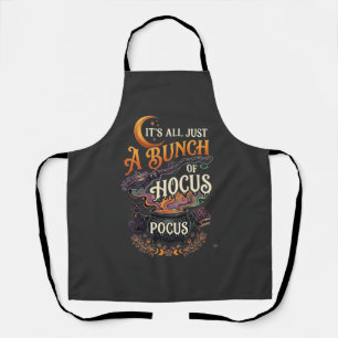 Hocus Pocus Witch Broom Black Cat Magic Cauldron H Apron