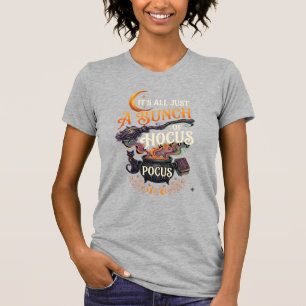 Hocus Pocus Witch Broom Black Cat Magic Cauldron H T-Shirt